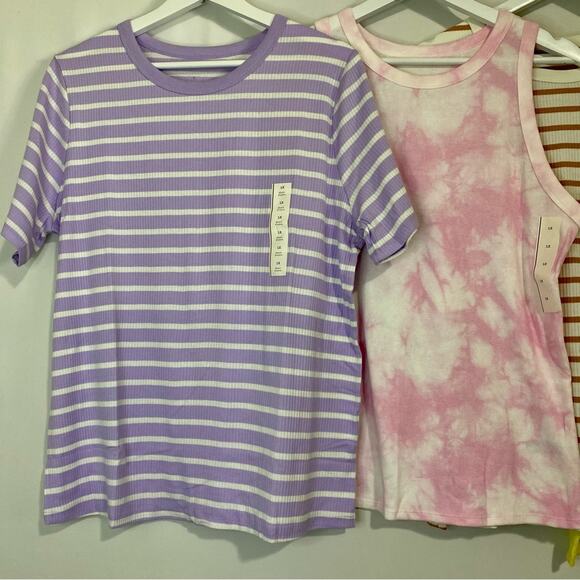 A New Day Women’s Lot of Plus Sized Tank & Tee Shirts Pink Purple Yellow NWT - Picture 2 of 7